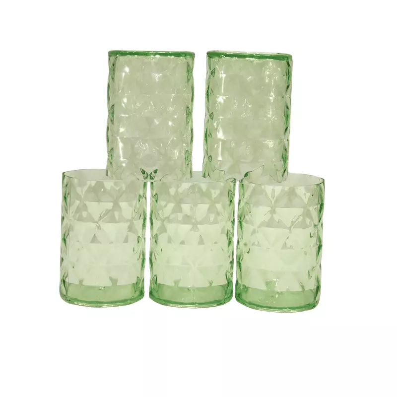 Set of 6 Transparent Plastic Glass Set - 250ml each