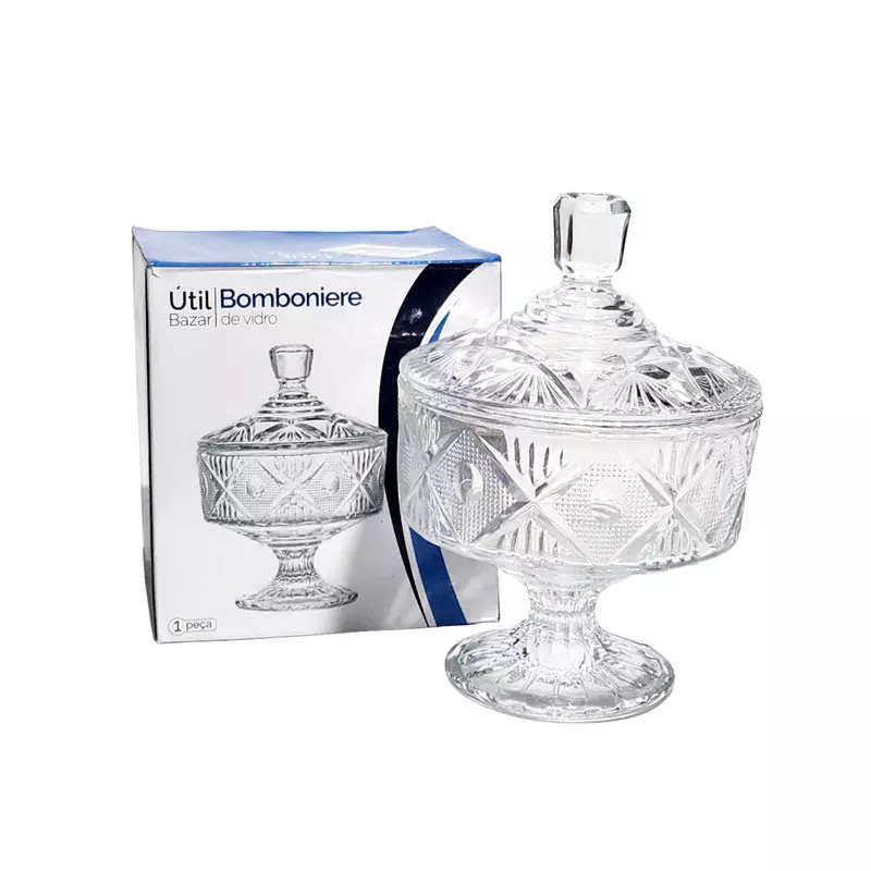 Glass Bomboniere Decorative Candy Jar with Lid