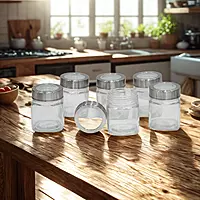 240ml Round Glass Jar with Steel Cap Set of 6