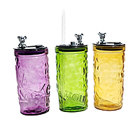 Decorated Tumblers with Straws and Lids