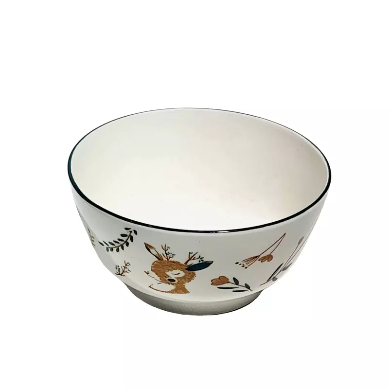 Ceramic Bowl With a Deer Design