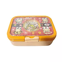 Plastic Cartoon Print Tiffin Box Lunch Box for Kids (Pink)