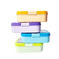 Plastic Cartoon Print Tiffin Box Lunch Box for Kids (Pink)