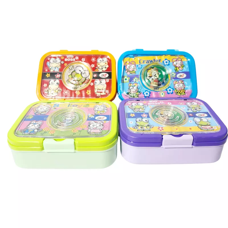 Plastic Cartoon Print Tiffin Box Lunch Box for Kids (Pink)
