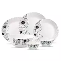 LAOPALA Pack of 27 Opalware Diva Classique Misty Flair Hygienic & Dishwasher safe Dinner Set