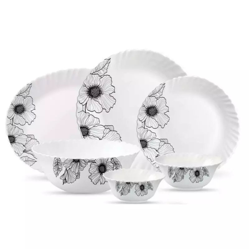 LAOPALA Pack of 27 Opalware Diva Classique Misty Flair Hygienic & Dishwasher safe Dinner Set