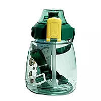 Portable Plastic Water Bottles with a Straw and Strap