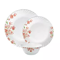 LAOPALA Pack of 27 Opalware Diva Classique Aster pink 100% Hygienic & Dishwasher safe Dinner Set