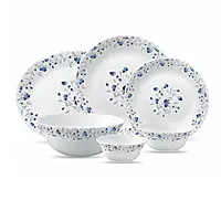 LAOPALA Pack of 27 Opalware Diva Classique Blue Mystique 100% Hygienic & Dishwasher safe Dinner Set