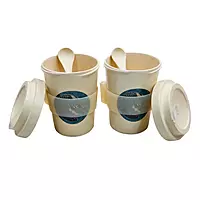 Ceramic Travel Mugs with Silicone Lids & Spoon