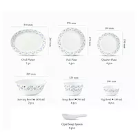 LAOPALA Pack of 33 Opalware Diva Ivory Collection Grace Blue 100% Hygienic & Dishwasher safe Dinner Set