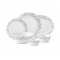 LAOPALA Pack of 27 Opalware Diva Ivory Collection Grace Blue 100% Hygienic & Dishwasher safe Dinner Set