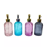 Textured Glass Liquid Soap Dispenser with Pump