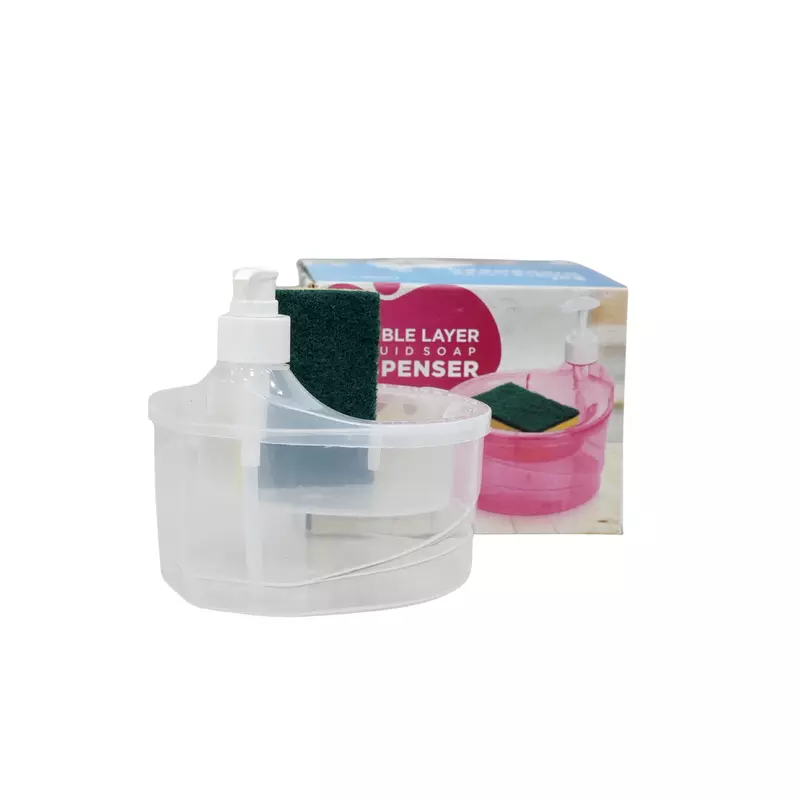 Double Layer Soap Dispenser with Scrubber