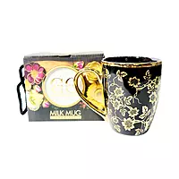 Black Traditional Printed Tea Coffee Mug