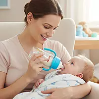 Leyinle wide-mouth glass baby feeding bottle