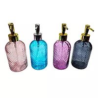 Textured Glass Liquid Soap Dispenser with Pump