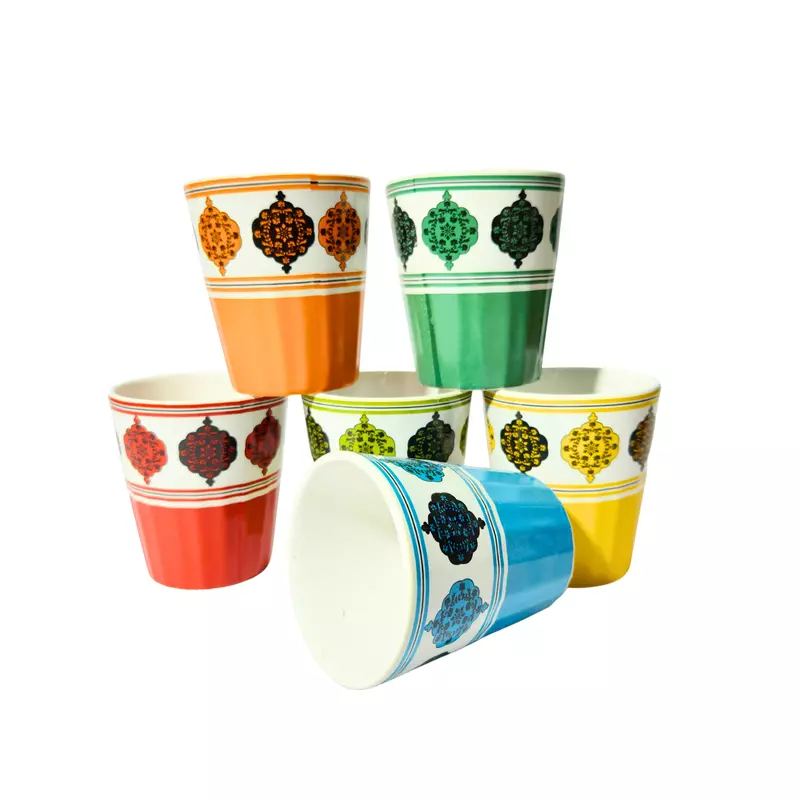 Handcrafted Ceramic Multicolor Microwave Safe Chai/Tea Glasses/Serving Tea Kullad Cups Set