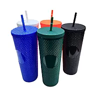 Textured Tumbler with Straw & Lid