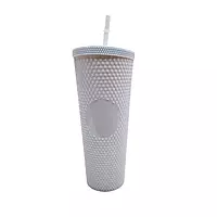 Textured Tumbler with Straw & Lid