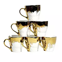 Liva Singhania Royal Collection and 6 PCS Exclusive Mugs Cup Set Golden