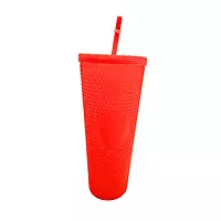 Textured Tumbler with Straw & Lid