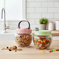 Glass Storage Jars with Handles