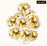 Confetti Gold Balloons - Pack of 5 Pcs