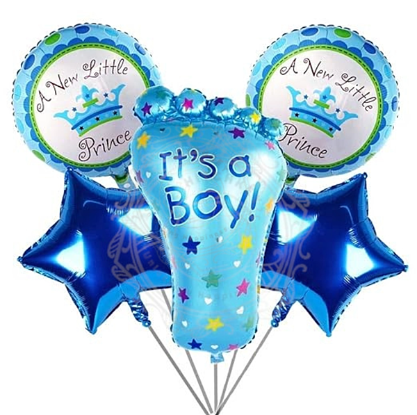 It’s a Boy Foil Balloon Set – 5 Pcs Blue Baby Shower Decoration