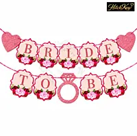 Bride To Be Banner – Rose Gold Glitter Flora Decoration for Bridal Shower & Bachelorette Party