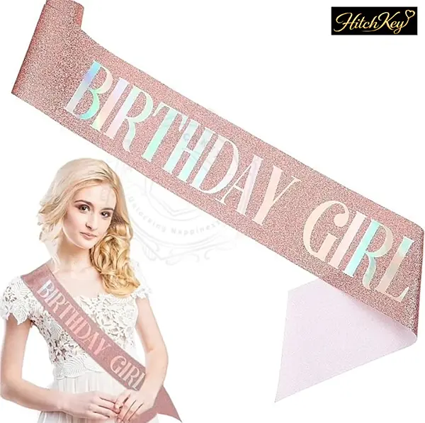 Birthday Girl Glitter Sash – Stylish Birthday Party Accessory