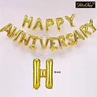 Happy Anniversary Foil Balloon Banner – Anniversary Party Decoration