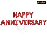 Happy Anniversary Foil Balloon Banner – Anniversary Party Decoration