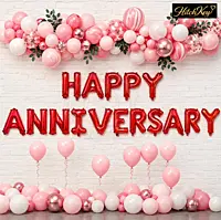 Happy Anniversary Foil Balloon Banner – Anniversary Party Decoration