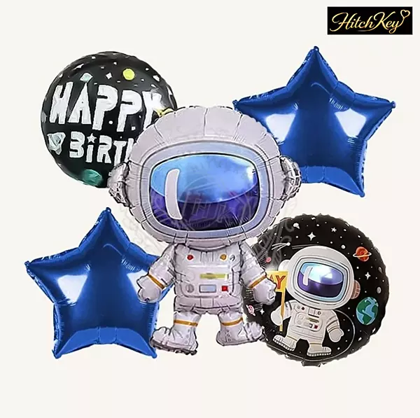 Astronaut Theme 5 Pcs Foil Balloon Set - Space Decoration