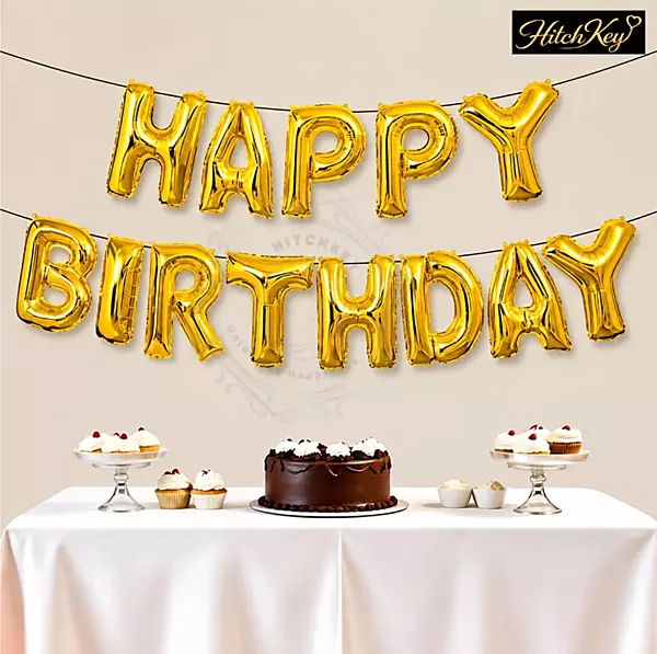 Happy Birthday Foil Balloon Banner – Letter Balloons Decoration for Birthday Party