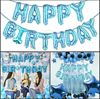 Happy Birthday Foil Balloon Banner – Letter Balloons Decoration for Birthday Party