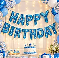 Happy Birthday Foil Balloon Banner – Letter Balloons Decoration for Birthday Party