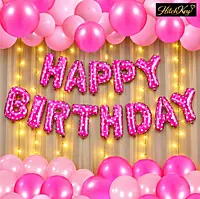 Happy Birthday Foil Balloon Banner – Letter Balloons Decoration for Birthday Party