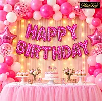 Happy Birthday Foil Balloon Banner – Letter Balloons Decoration for Birthday Party