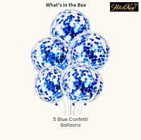 Confetti Blue Balloons - Pack of 5