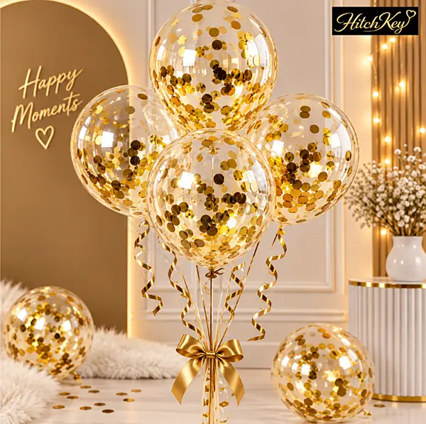 Confetti Gold Balloons - Pack of 5