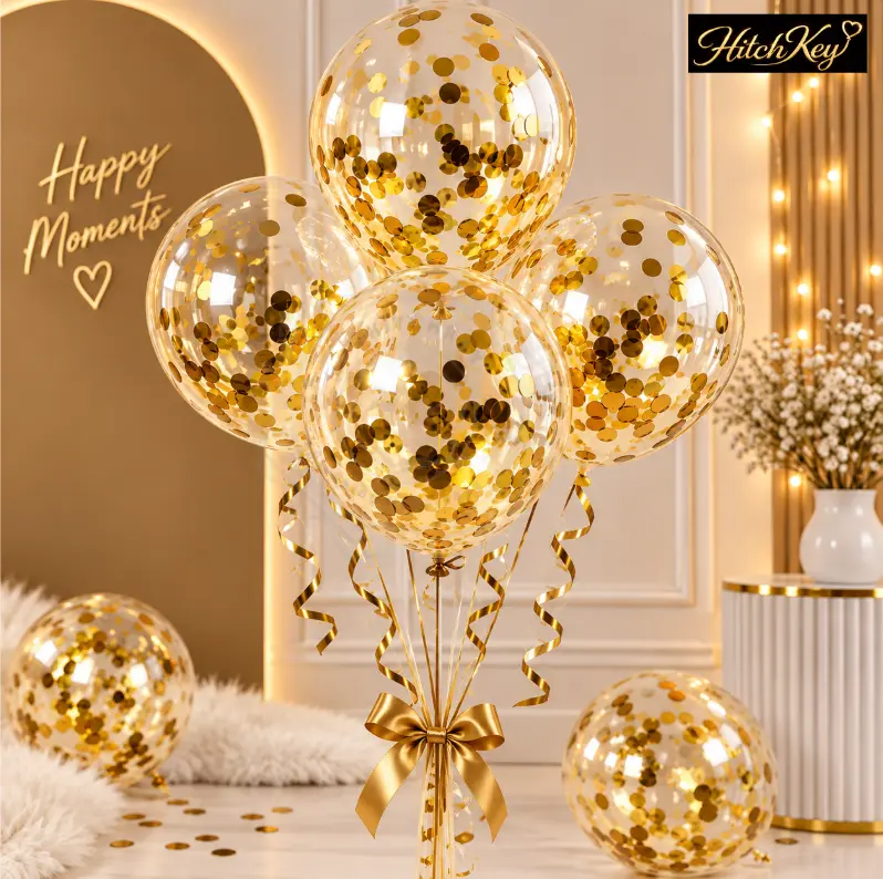 Confetti Gold Balloons - Pack of 5