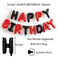 Happy Birthday Foil Balloon Banner – Red & Black Letter Balloons for Birthday Party Decoration