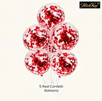 Confetti Red Balloons - Pack of 5