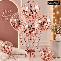 Confetti Rose Gold Balloons - Pack of 5