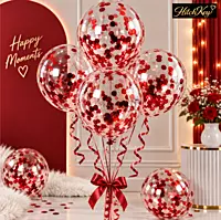 Confetti Red Balloons - Pack of 10