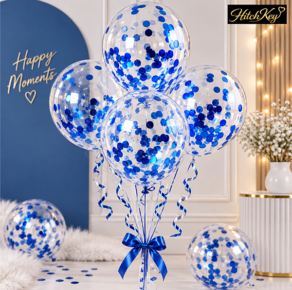 Confetti Blue Balloons - Pack of 5