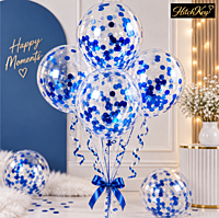 Confetti Blue Balloons - Pack of 10