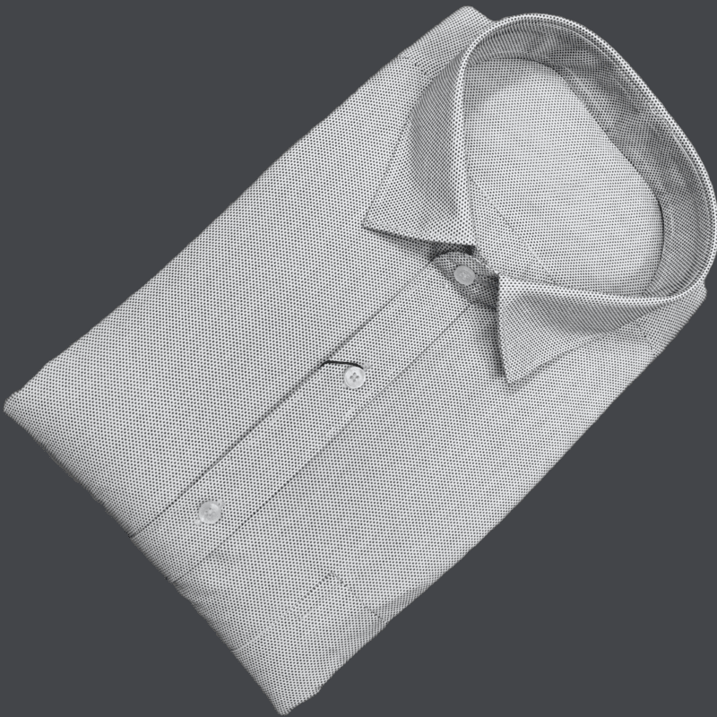 BLACK SELF DESIGN SHIRT